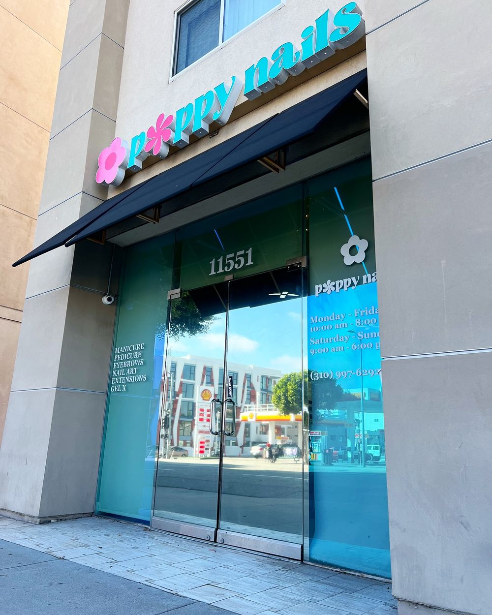 Solar control film installed on the storefront glass of a Los Angeles retail business